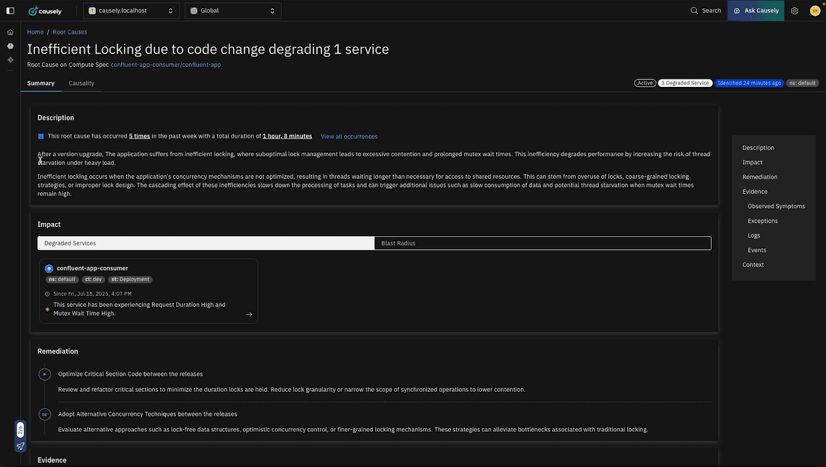 Causely Feature Demo: Pinpointing the Code Change Causing Performance Issues